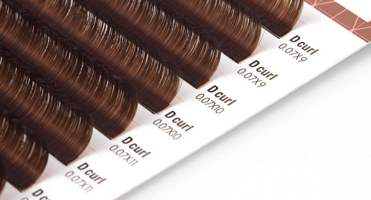 Brown eyelash extensions