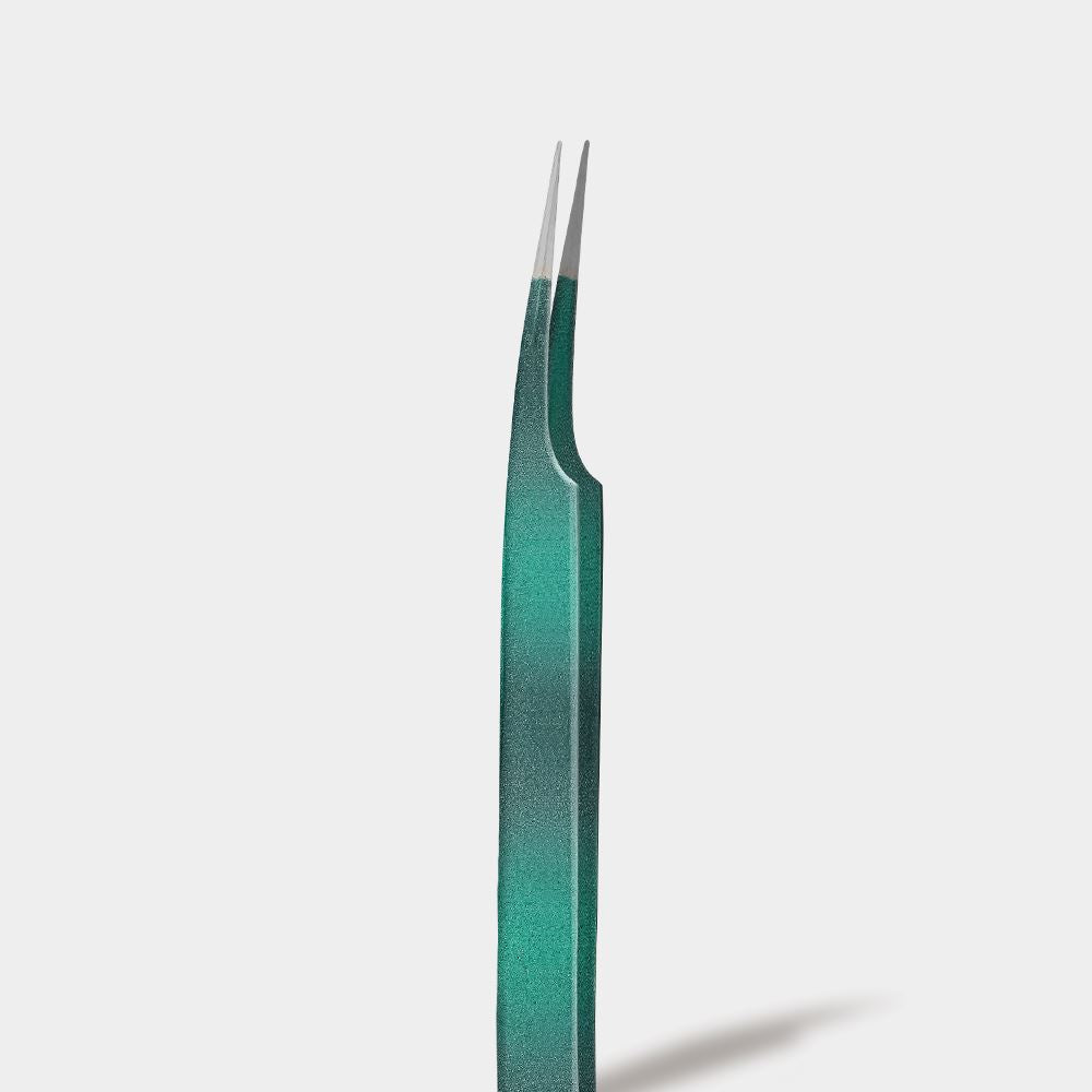 Color Tweezer - Emerald Green (F shape)