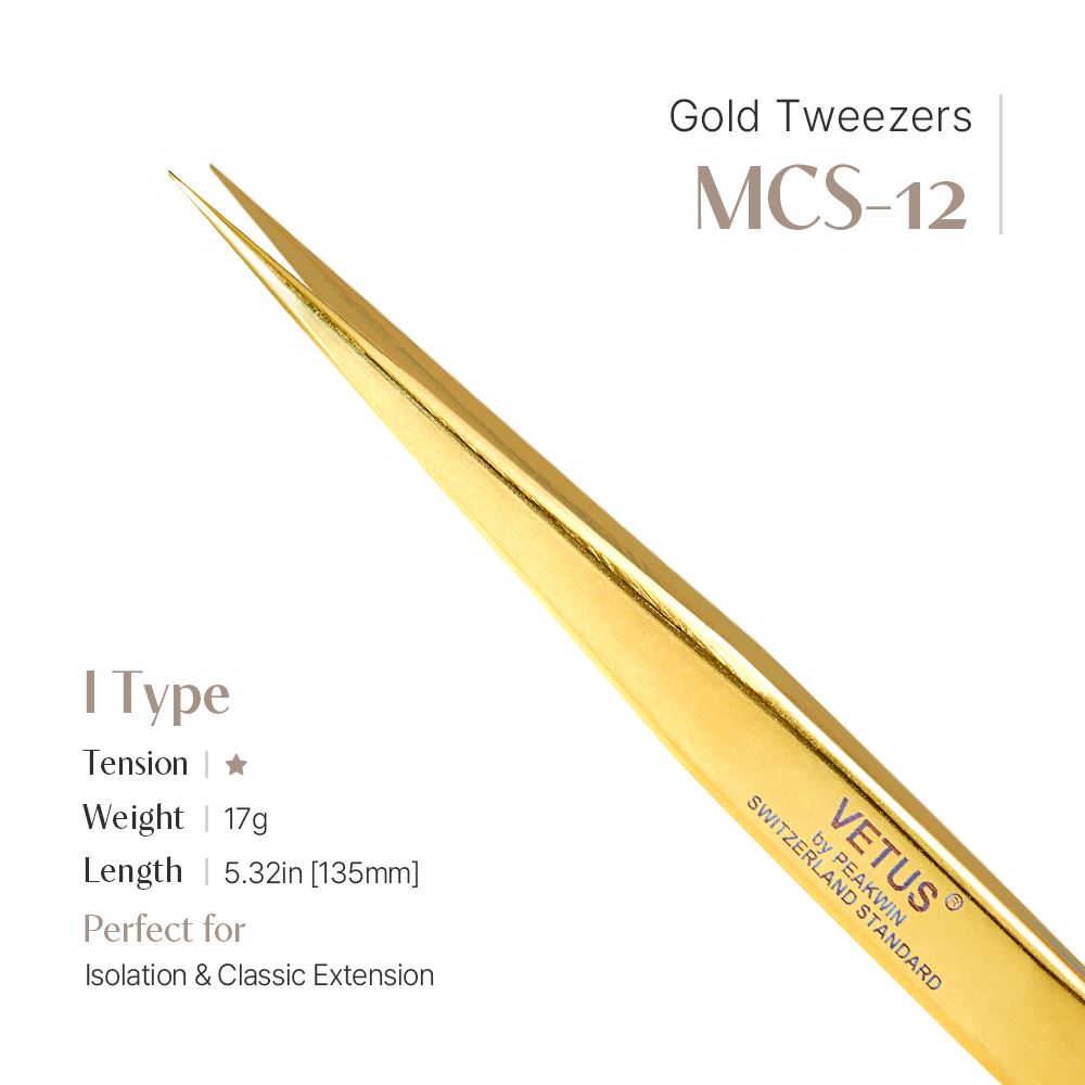 Gold Tweezers - MCS-12 (I shape)