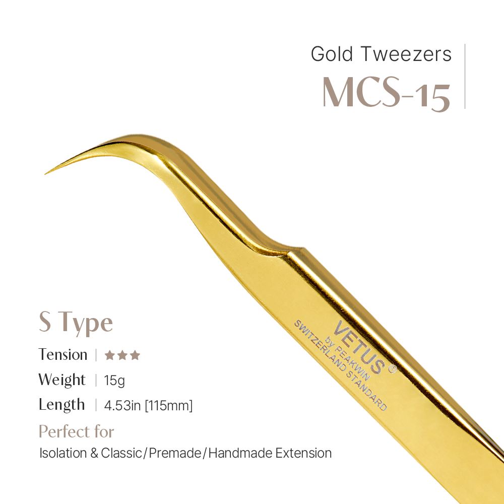 Gold Tweezers - MCS-15 (S shape)