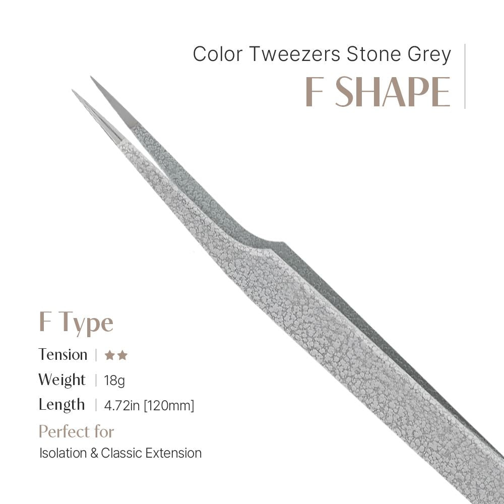 Color Tweezer - Stone Grey (F shape)