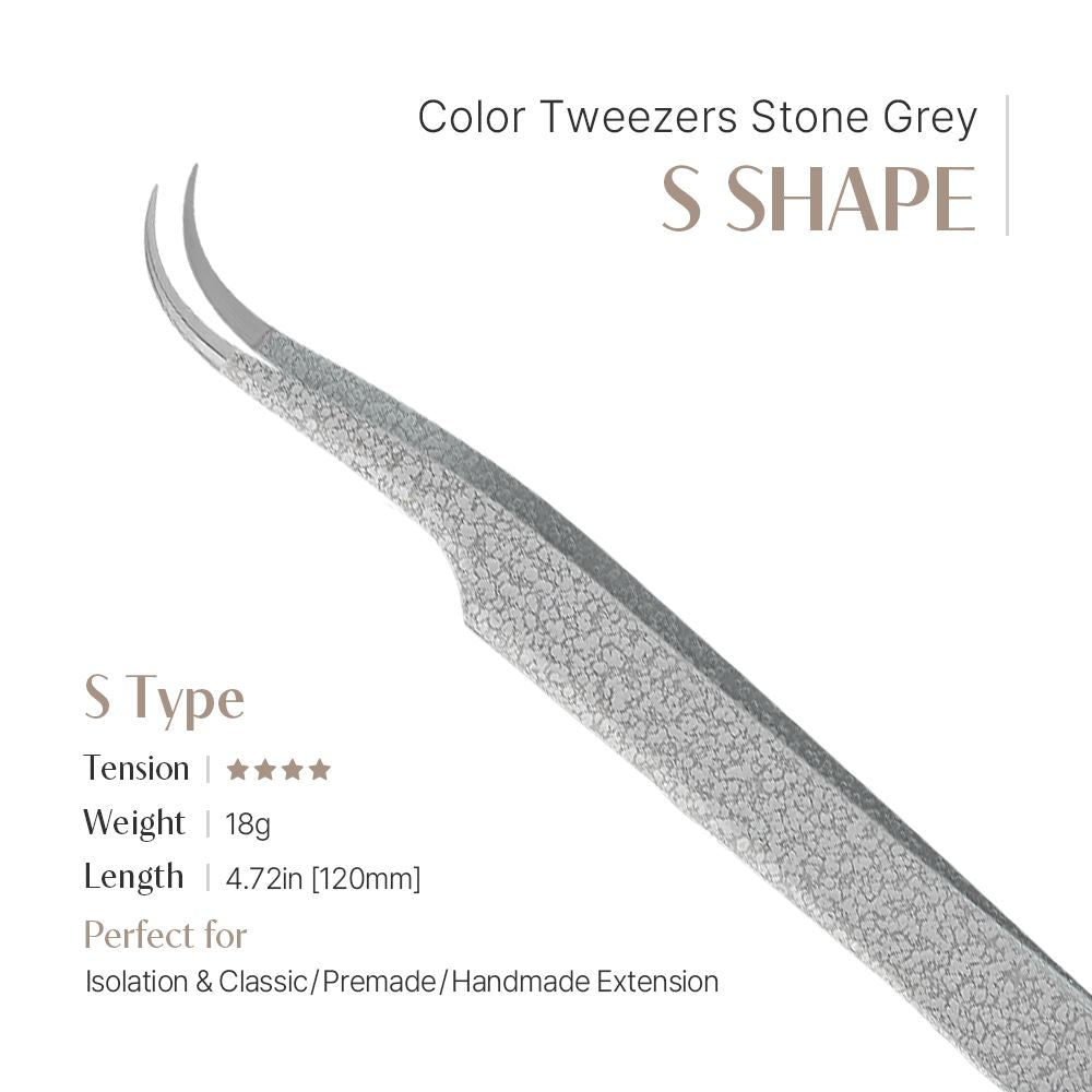 Color Tweezer - Stone Grey (S shape)