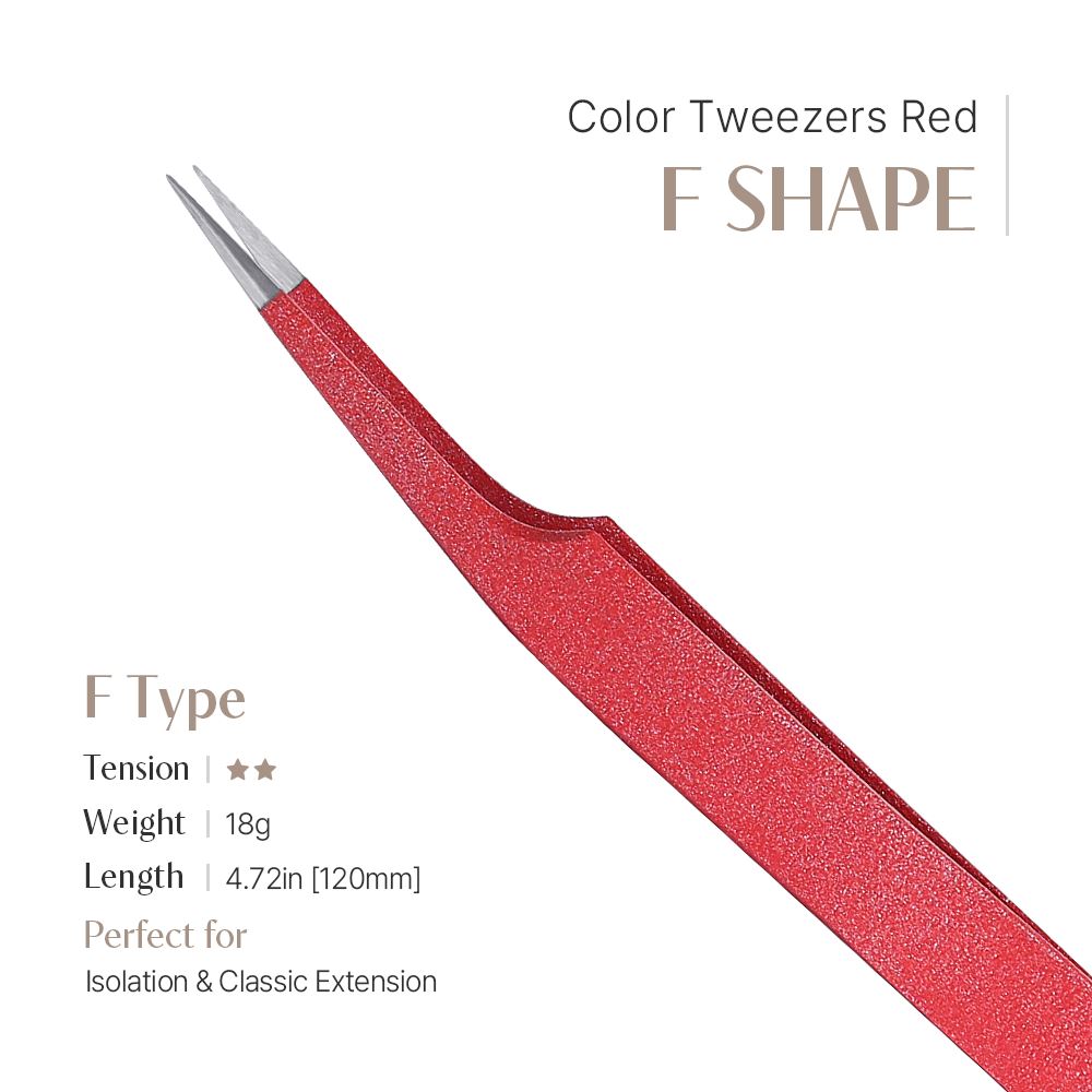 Color Tweezer - Red (F shape)