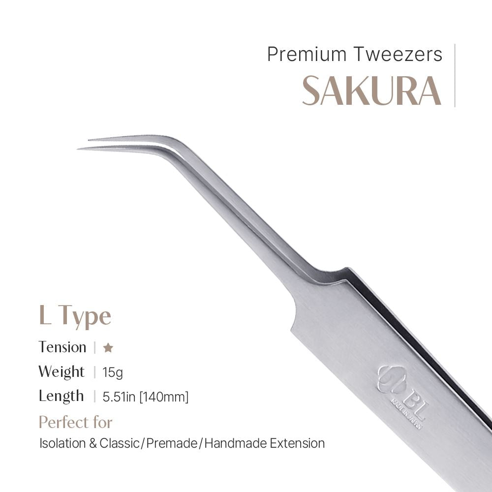 Premium Tweezers - Sakura (L shape)