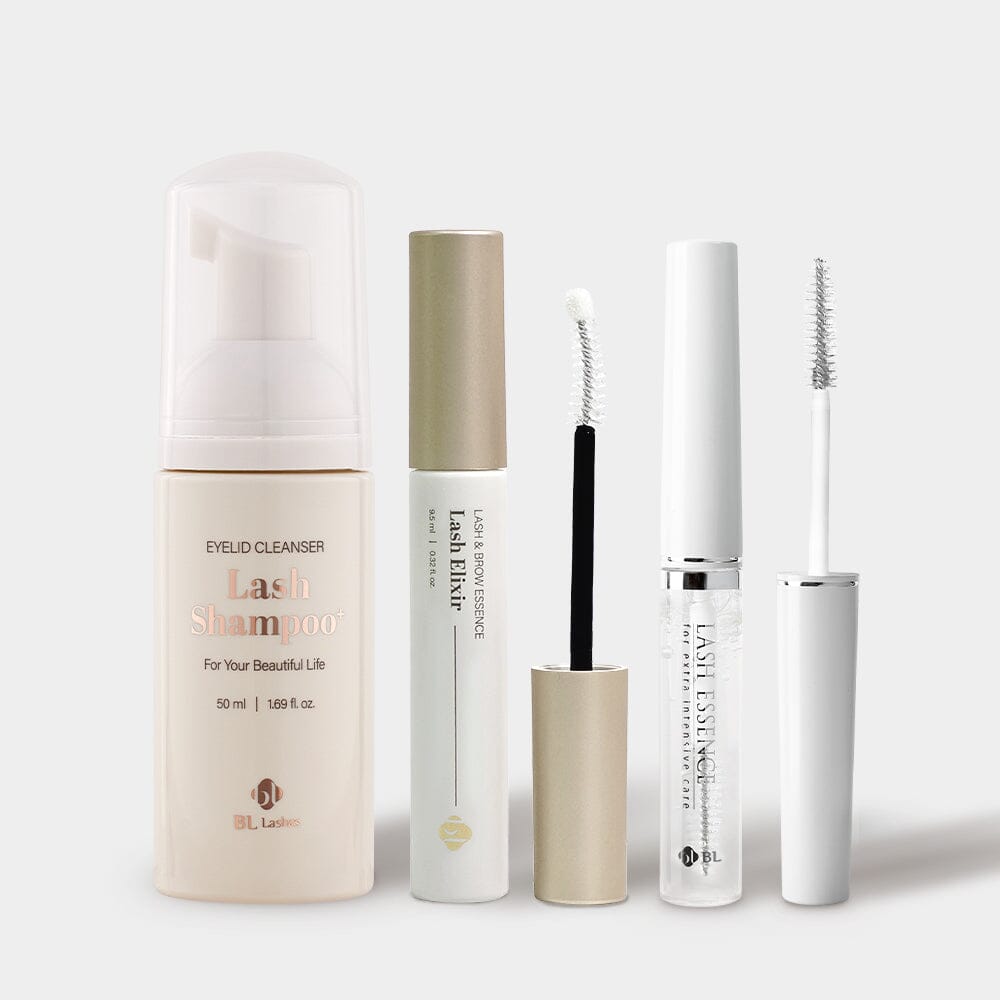 BL Lashes eyelash extension Shampoo Elixir Essence lash care routine set promotion sale Korean lash lift homecare