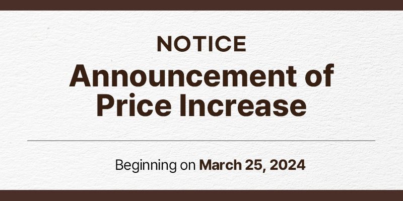 [Notice] Price Change Notification