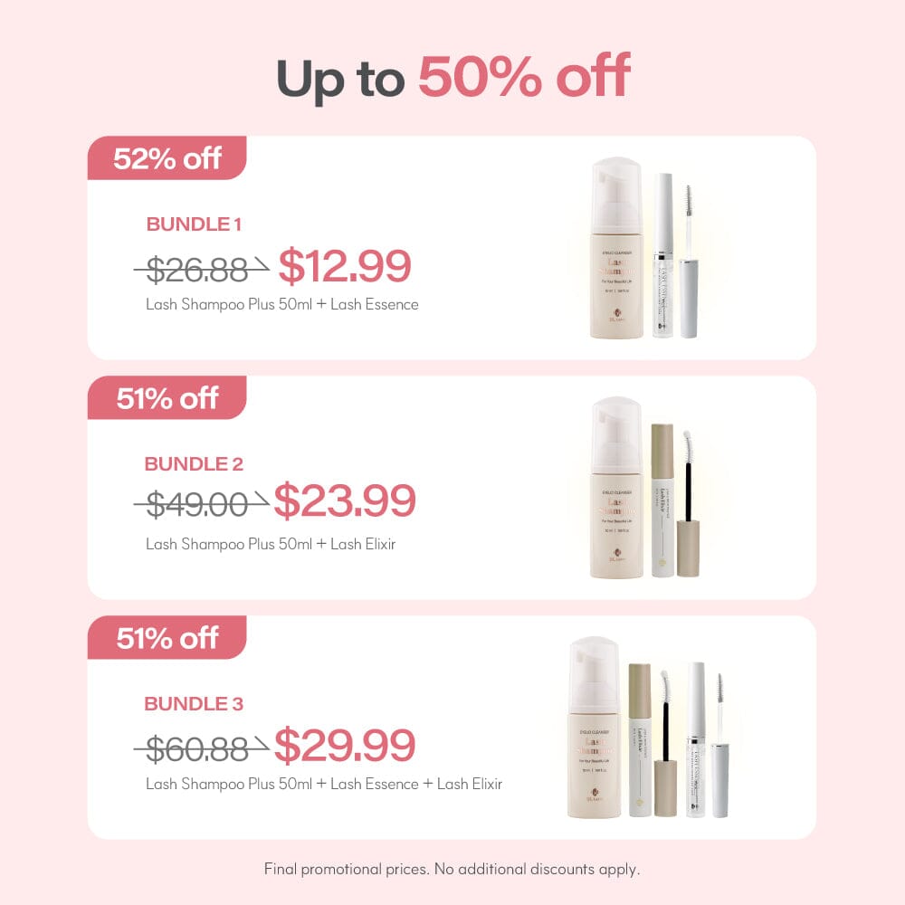 BL Lashes eyelash extension Shampoo Elixir Essence lash care routine set promotion sale upto 50% off