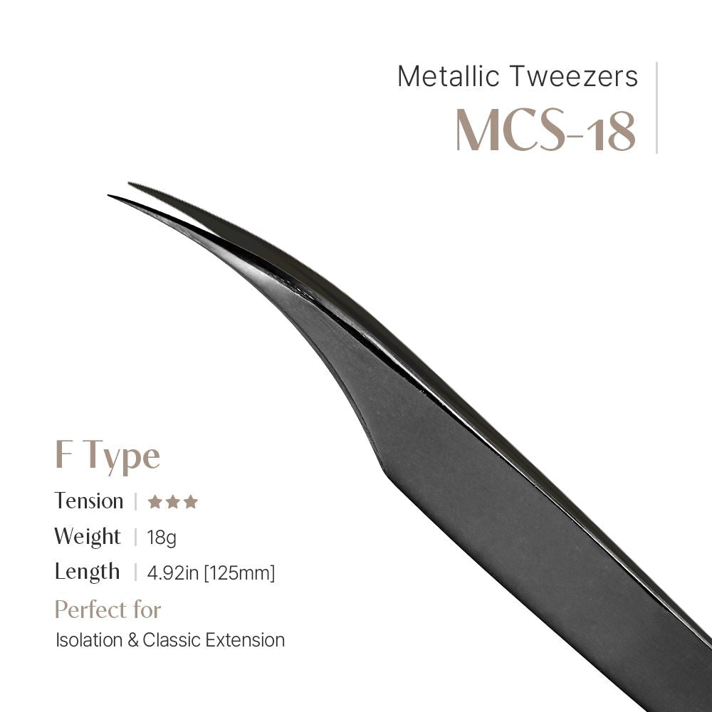 Metallic Tweezers - MCS-18 (F shape)