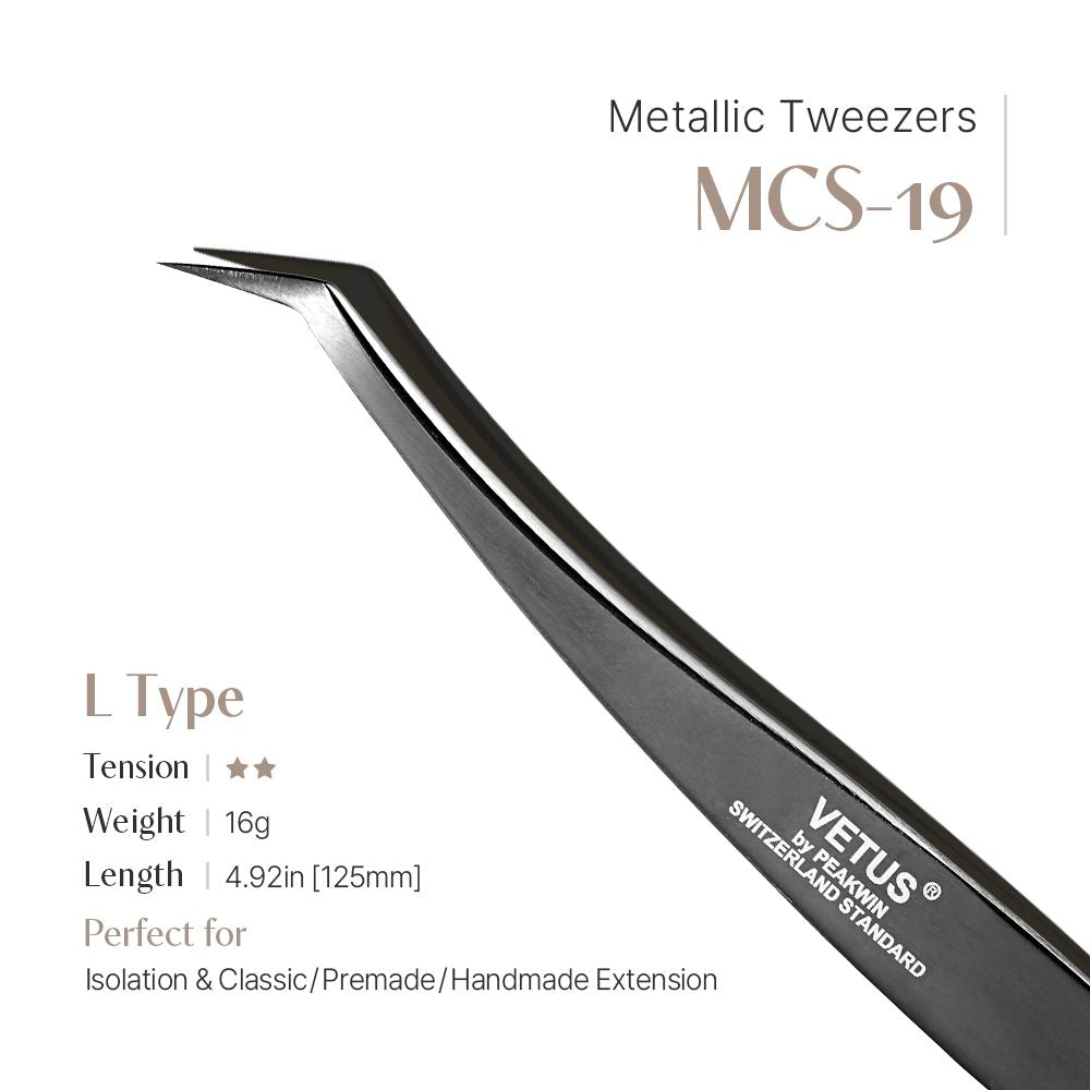 Metallic Tweezers - MCS-19 (L shape)