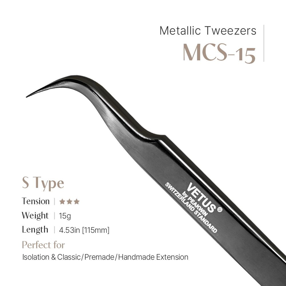Metallic Tweezers - MCS-15 (S shape)