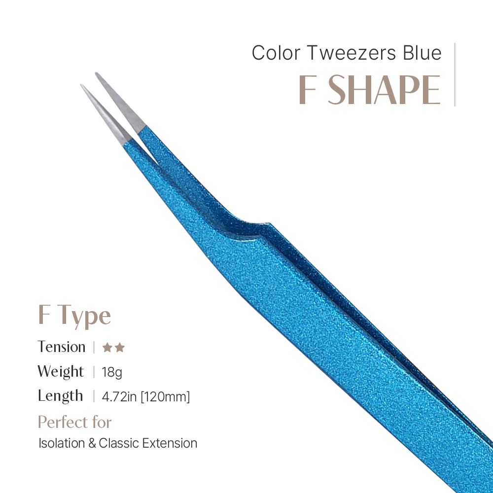 Color Tweezer - Blue (F shape)