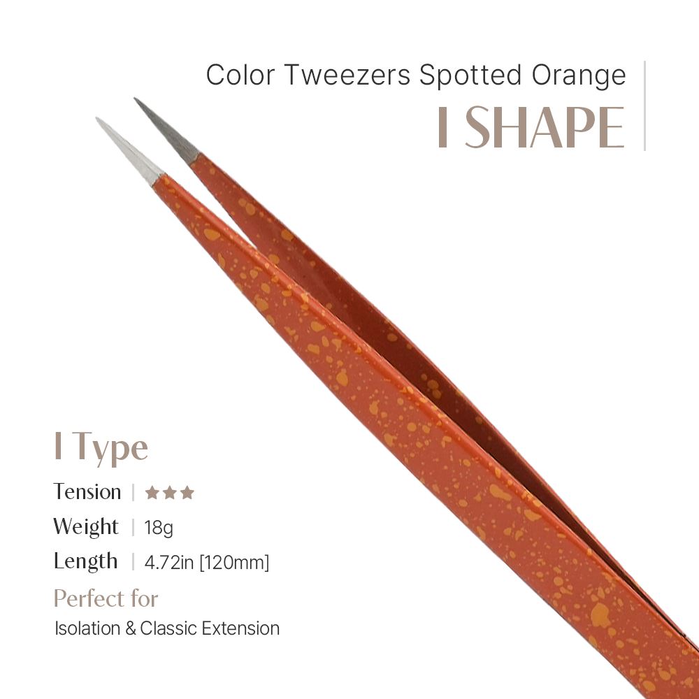 Color Tweezer - Spotted orange (I shape)