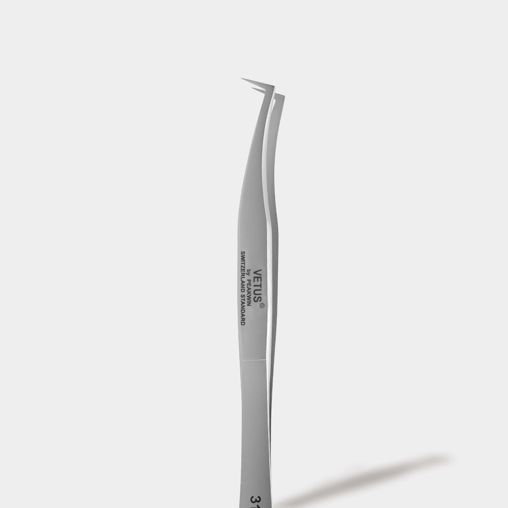 Vetus Silver Tweezers (Curved) - 31-SA (L shape)