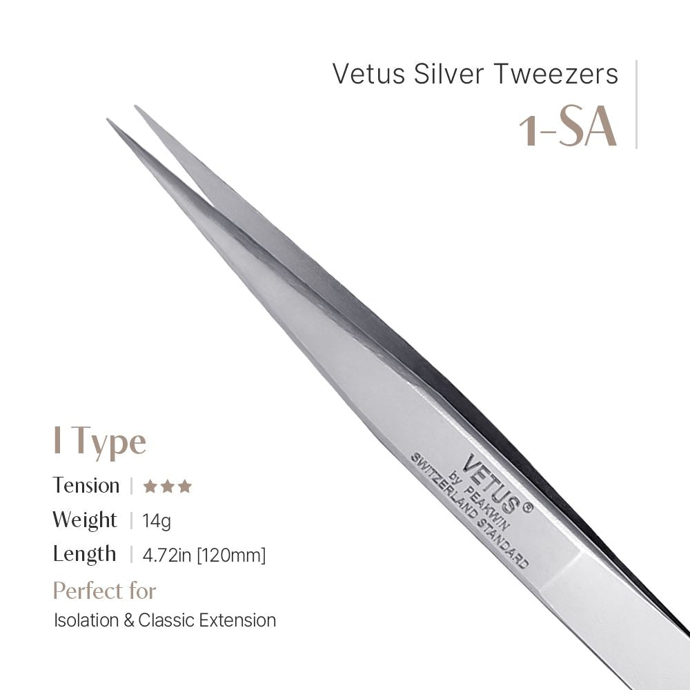 Vetus Silver Tweezers (Straight) - 1-SA (I shape)