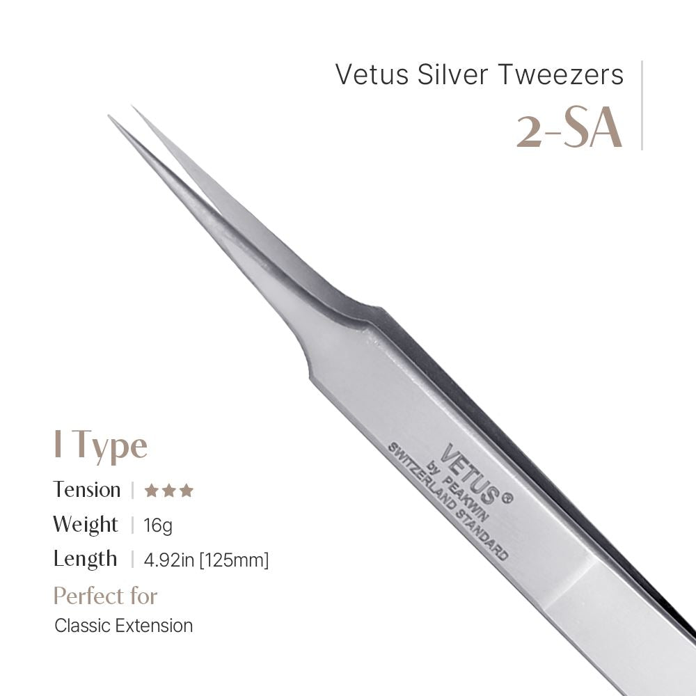 Pinzas Vetus Plateadas (Rectas) - 2-SA (Forma A) – Stock en EE. UU.