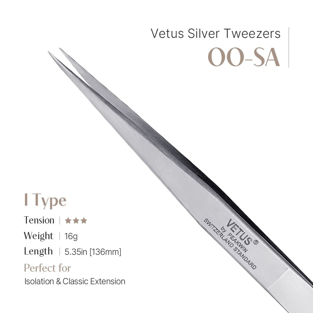Vetus Silver Tweezers (Straight) - OO-SA (I shape)