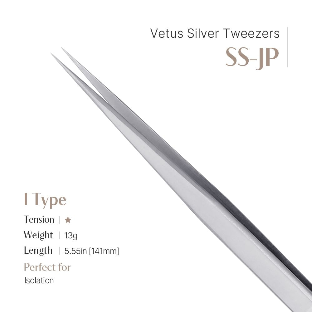 Vetus Silver Tweezers (Straight) - SS-JP (I shape)