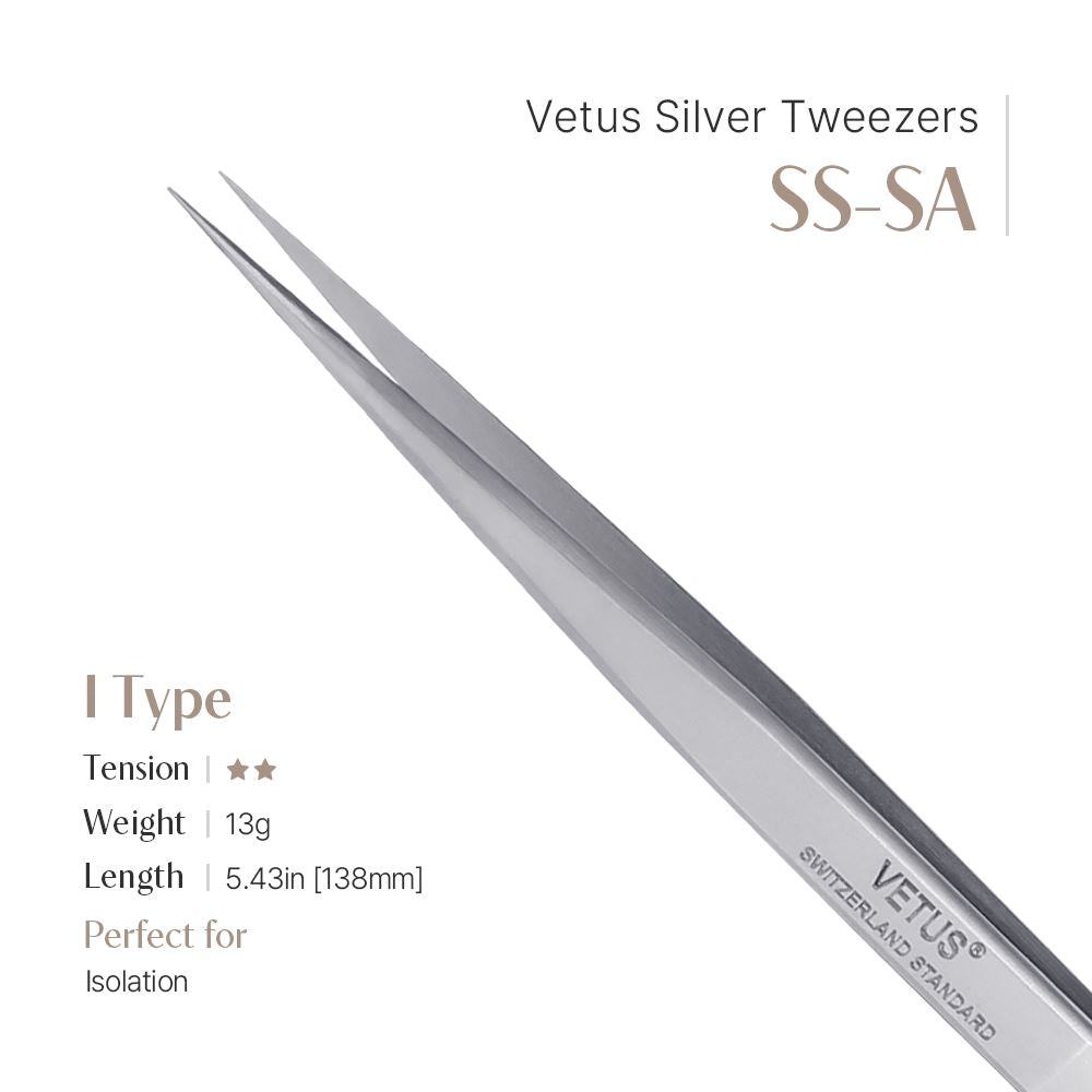 Vetus Silver Tweezers (Straight) - SS-SA (I shape)